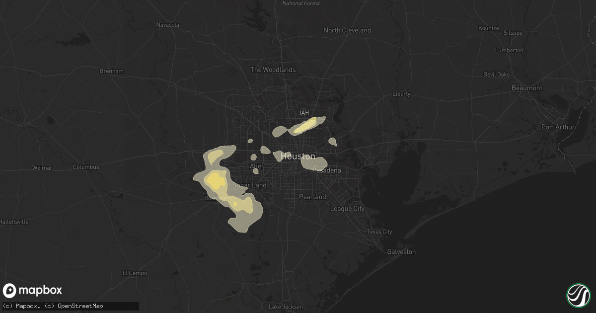 Hail map in Houston, TX on May 10, 2013