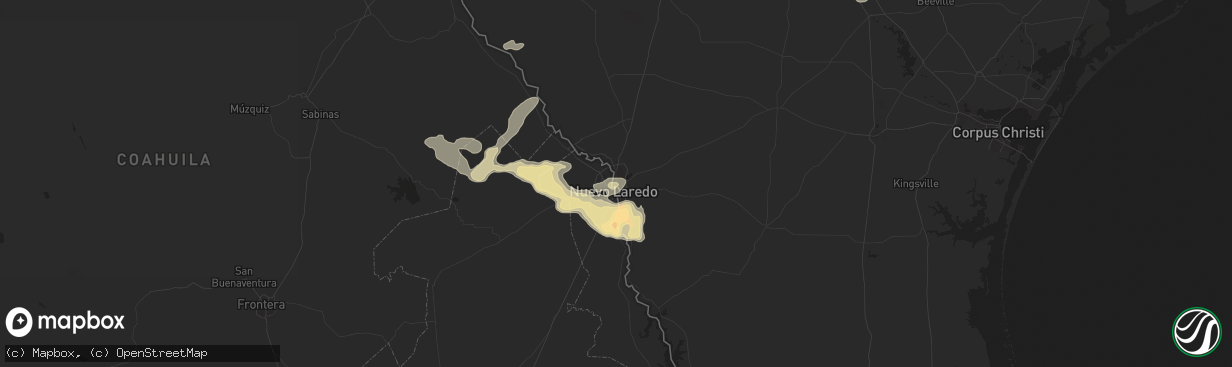 Hail map in Laredo, TX on May 10, 2013