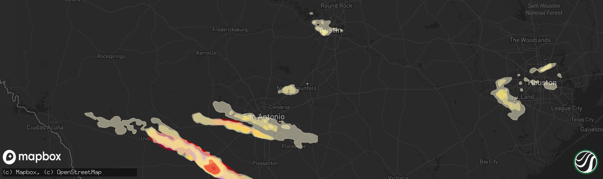 Hail map in New Braunfels, TX on May 10, 2013