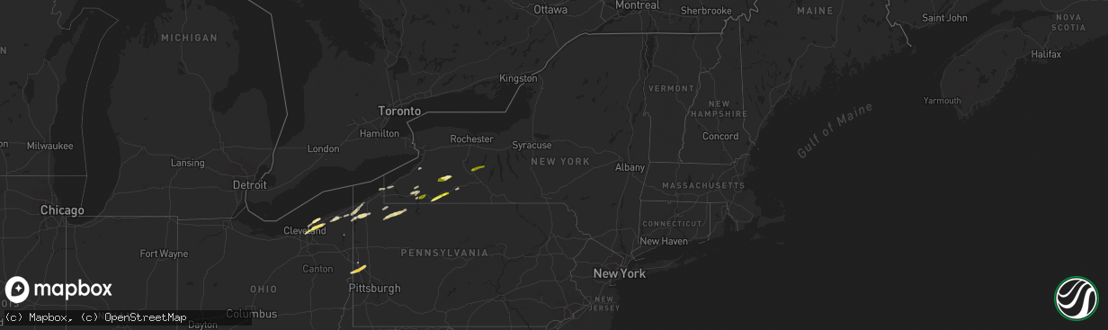 Hail map in New York on May 10, 2013