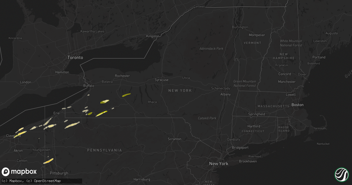 Hail map in New York on May 10, 2013