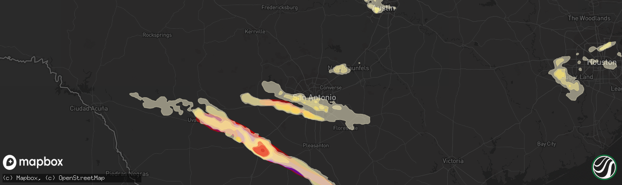 Hail map in San Antonio, TX on May 10, 2013