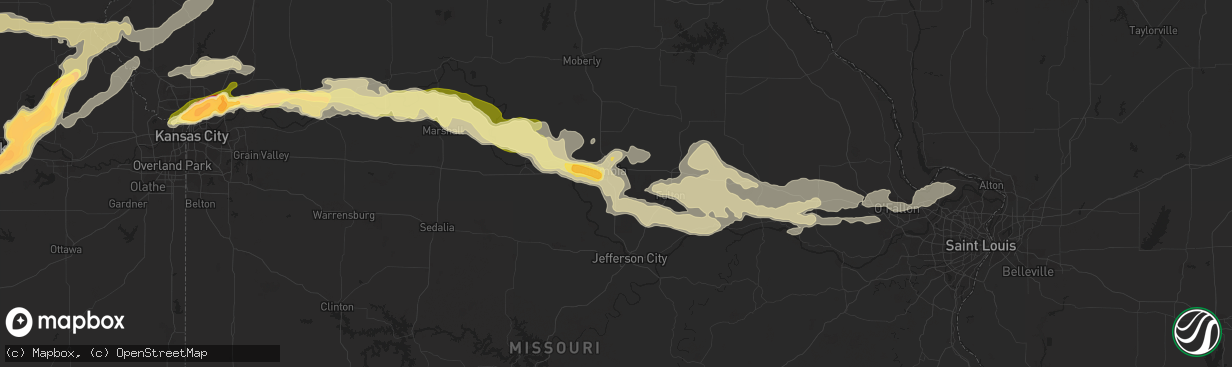 Hail map in Columbia, MO on May 10, 2014