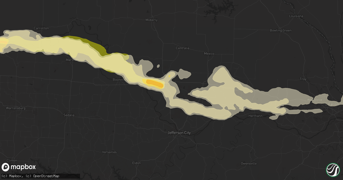 Hail map in Columbia, MO on May 10, 2014