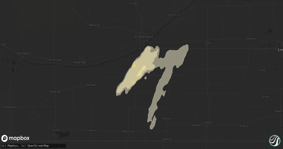 Hail map in Hastings, NE on May 10, 2014