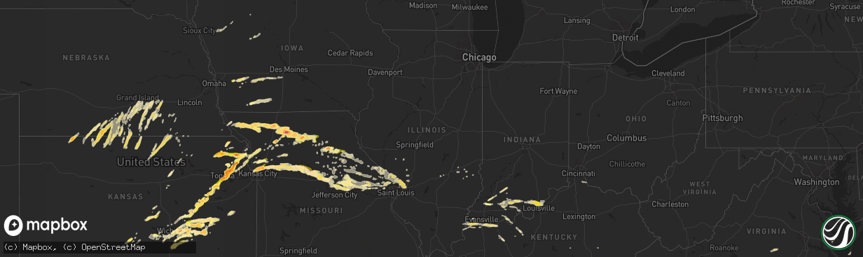 Hail map in Illinois on May 10, 2014