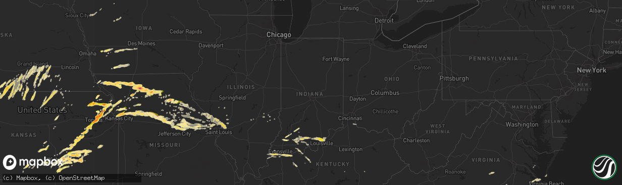 Hail map in Indiana on May 10, 2014