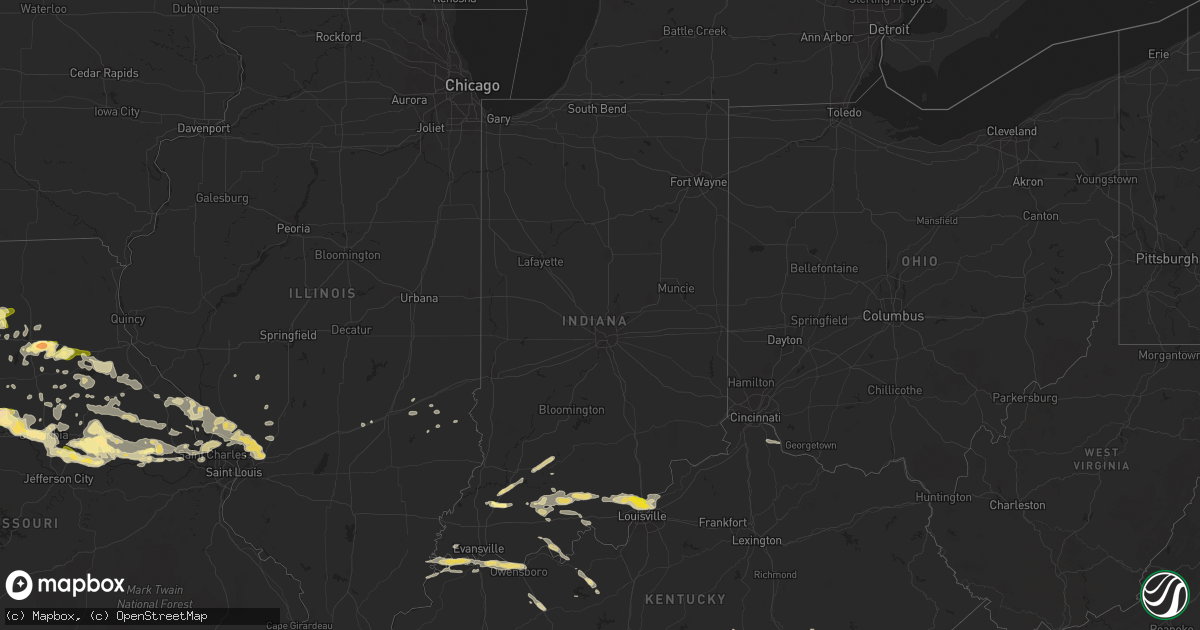 Hail map in Indiana on May 10, 2014
