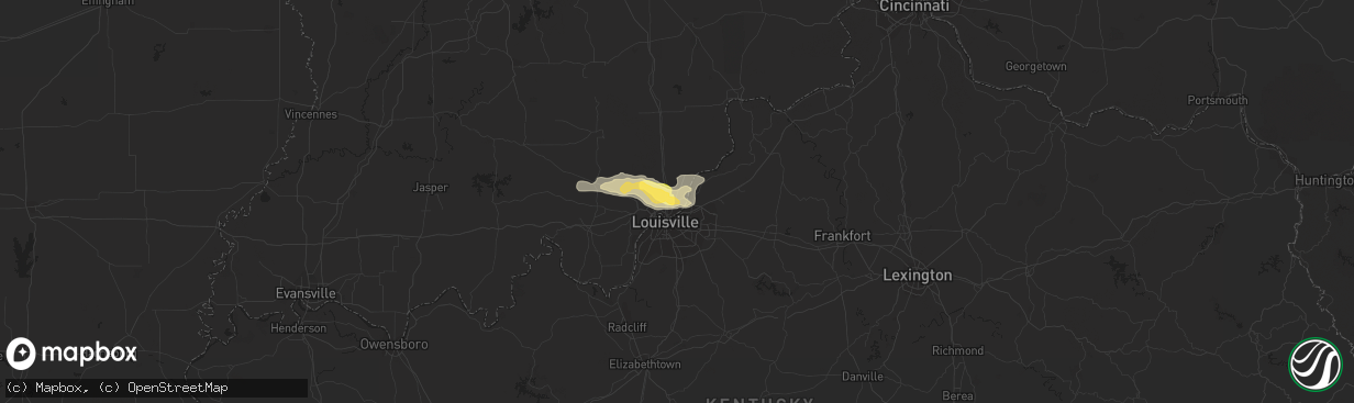 Hail map in Jeffersonville, IN on May 10, 2014