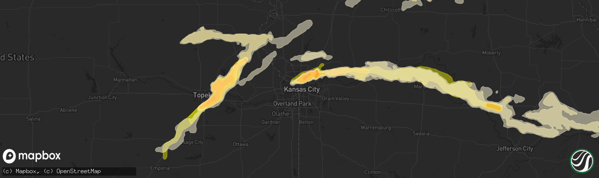 Hail map in Kansas City, MO on May 10, 2014