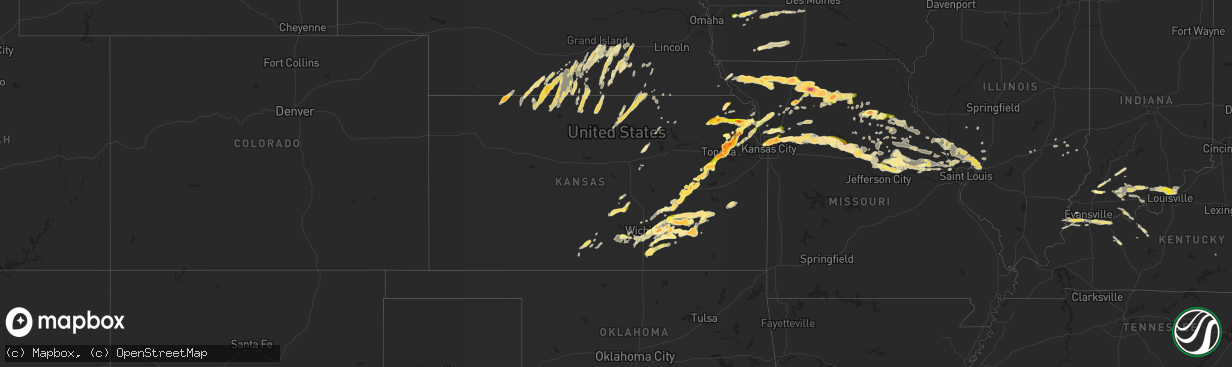 Hail map in Kansas on May 10, 2014