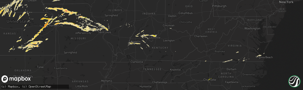 Hail map in Kentucky on May 10, 2014