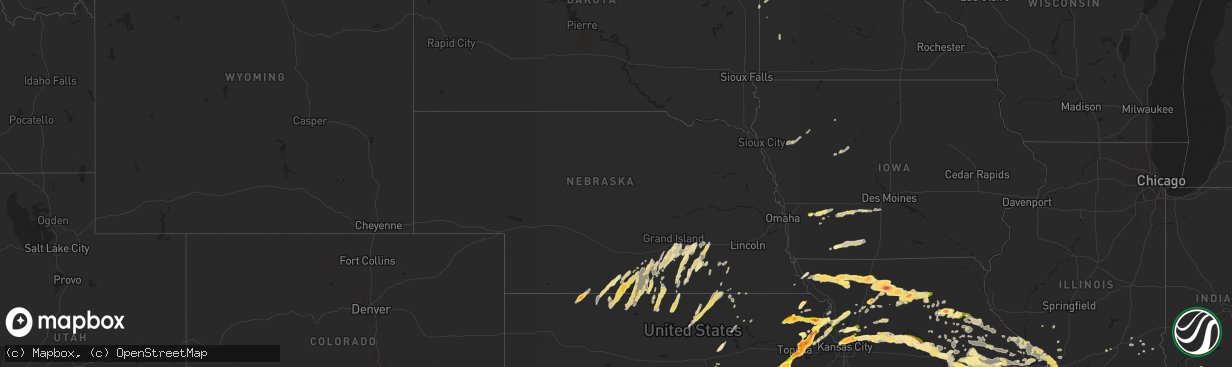 Hail map in Nebraska on May 10, 2014