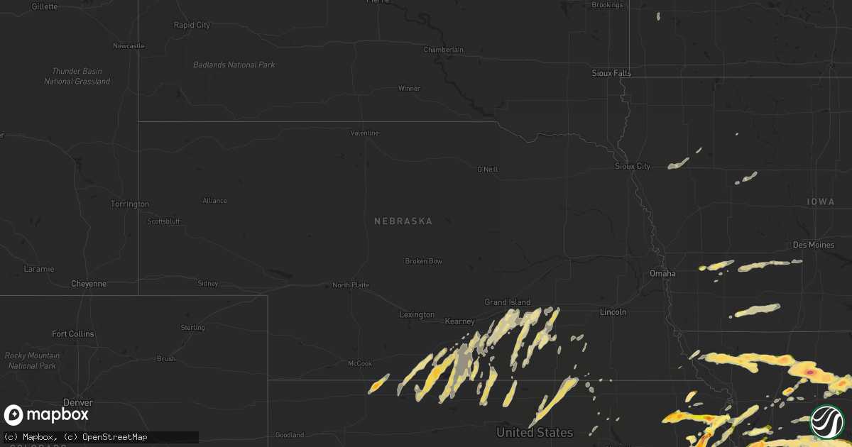 Hail map in Nebraska on May 10, 2014