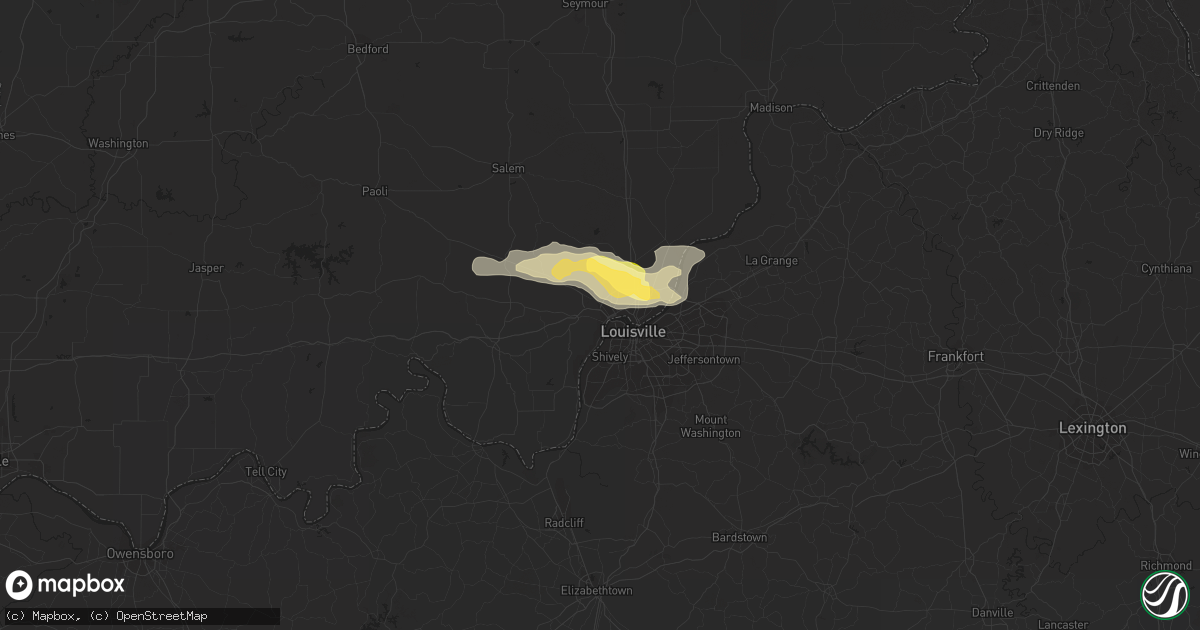 Hail map in New Albany, IN on May 10, 2014