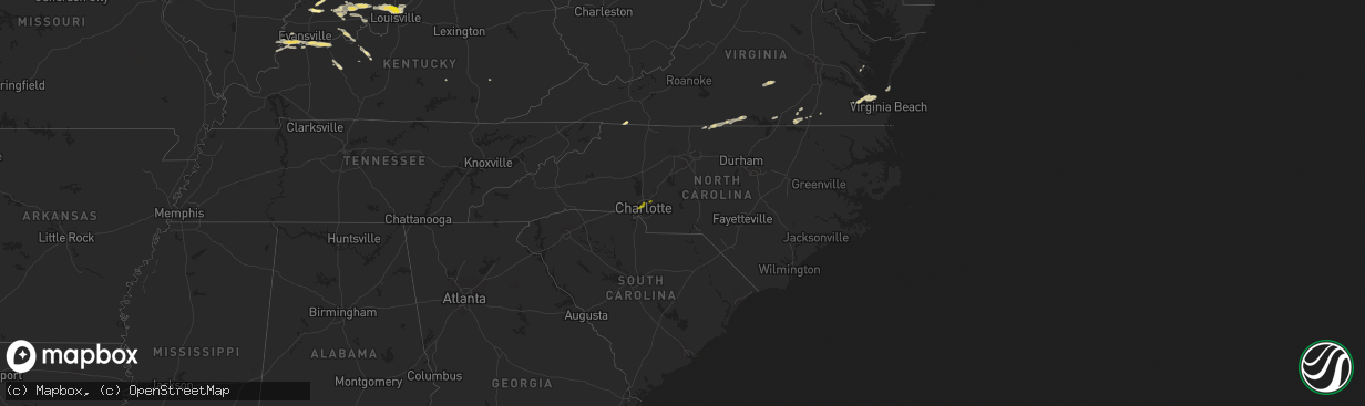 Hail map in North Carolina on May 10, 2014