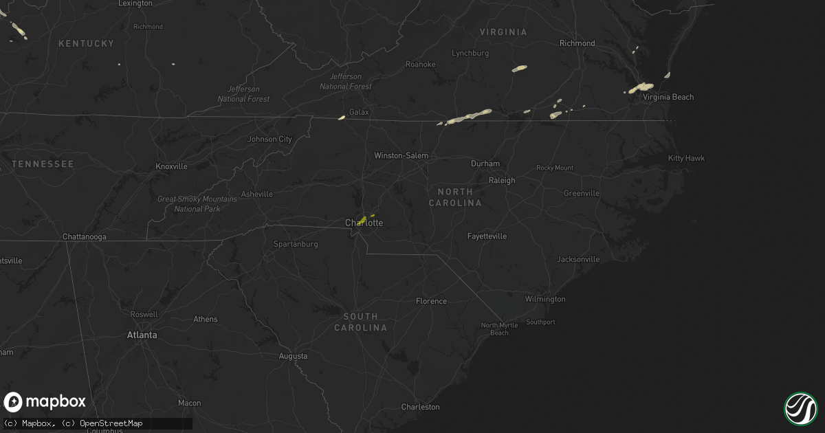 Hail map in North Carolina on May 10, 2014