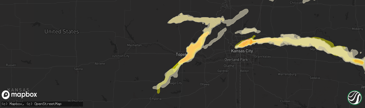 Hail map in Topeka, KS on May 10, 2014