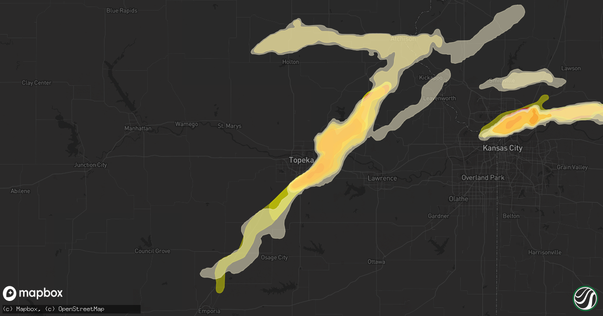 Hail map in Topeka, KS on May 10, 2014