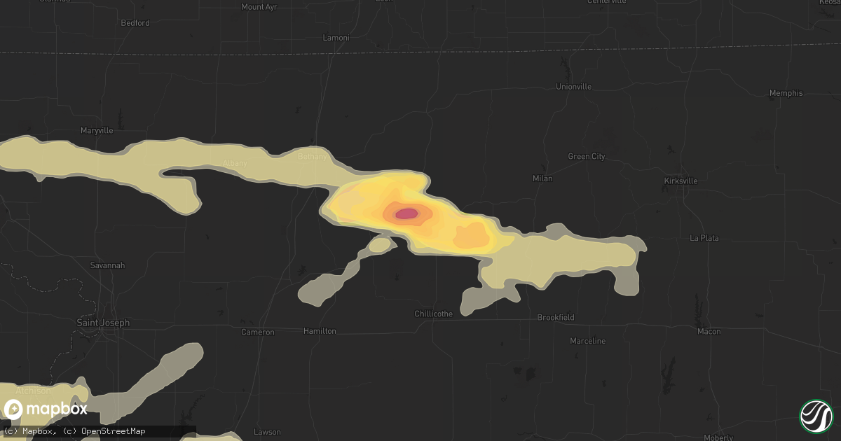 Hail map in Trenton, MO on May 10, 2014