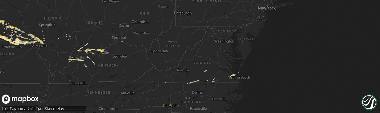 Hail map in Virginia on May 10, 2014