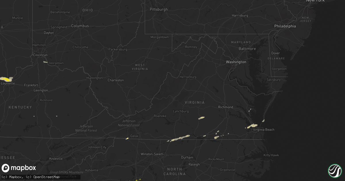Hail map in Virginia on May 10, 2014
