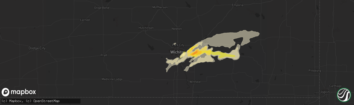 Hail map in Wichita, KS on May 10, 2014