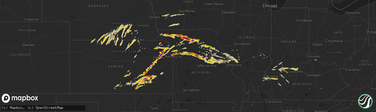 Hail map on May 10, 2014