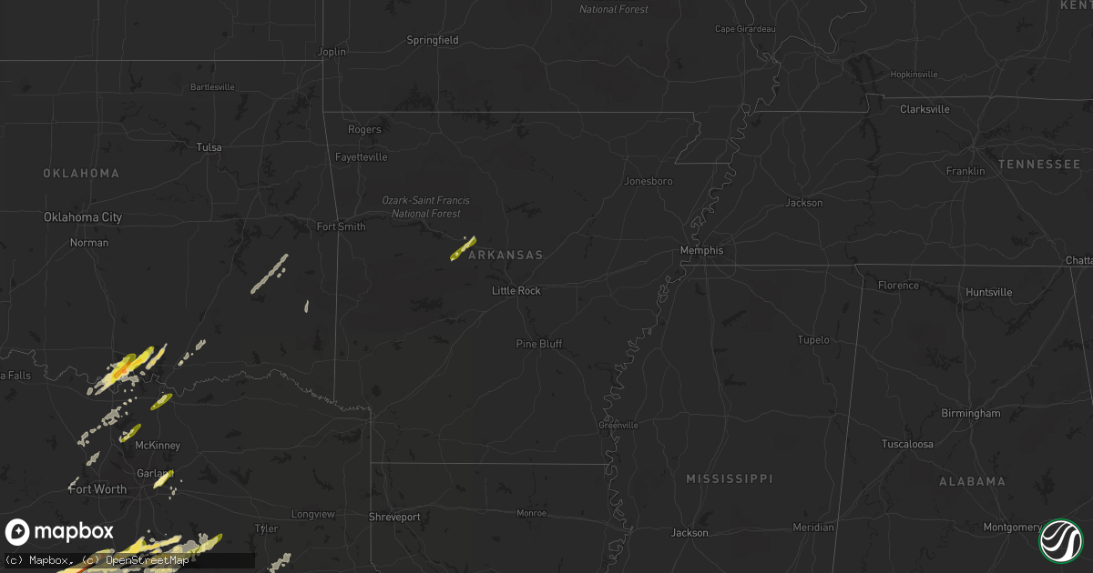 Hail map in Arkansas on May 10, 2015