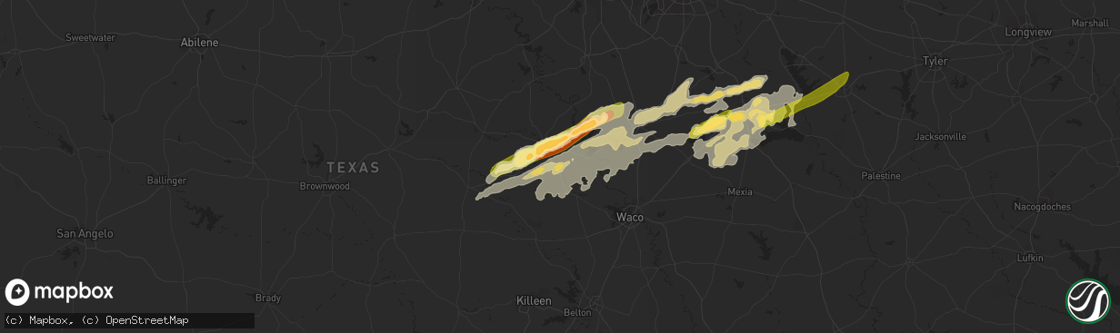 Hail map in Clifton, TX on May 10, 2015