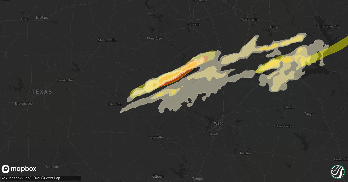 Hail map in Clifton, TX on May 10, 2015
