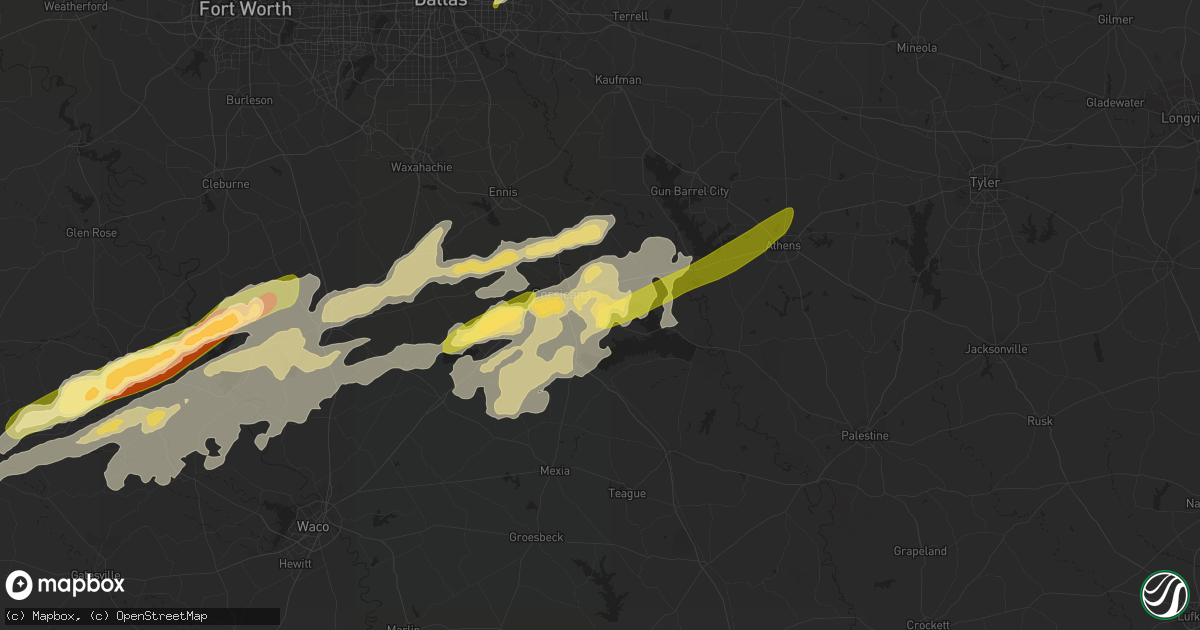 Hail map in Corsicana, TX on May 10, 2015