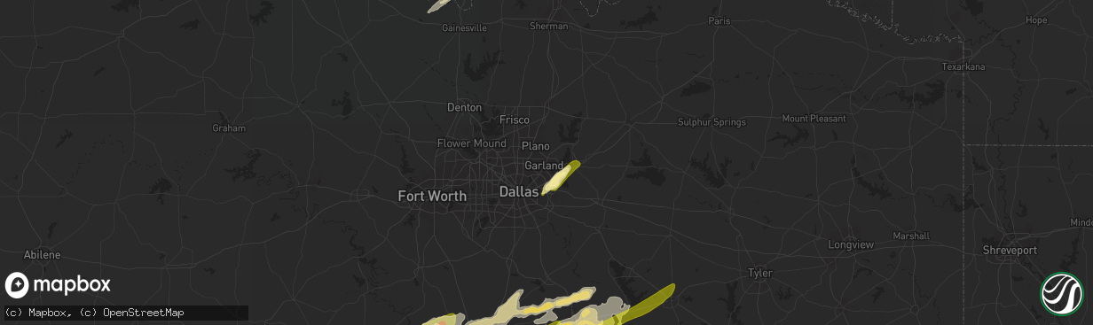 Hail map in Garland, TX on May 10, 2015