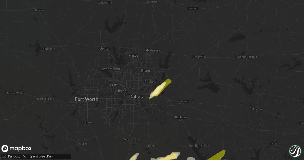 Hail map in Garland, TX on May 10, 2015
