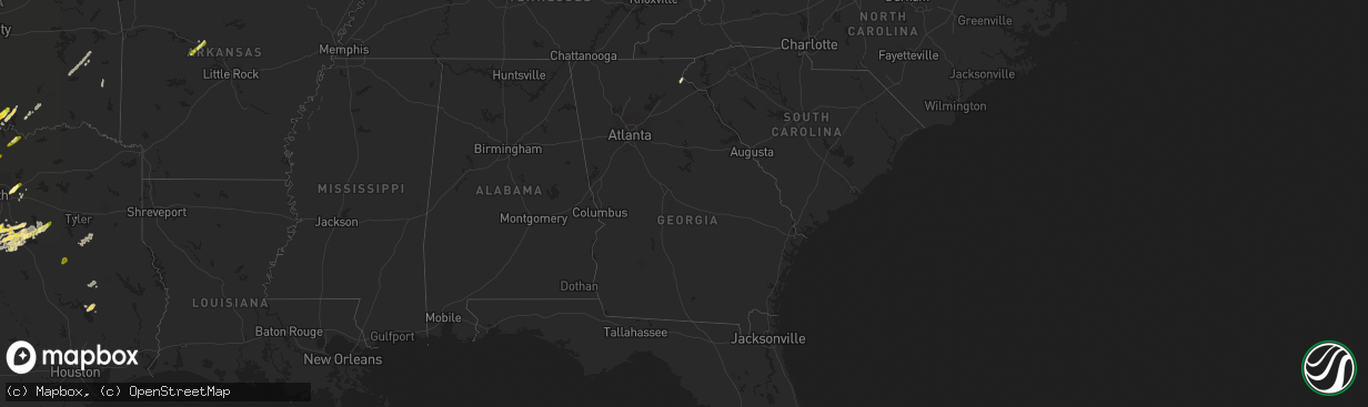 Hail map in Georgia on May 10, 2015