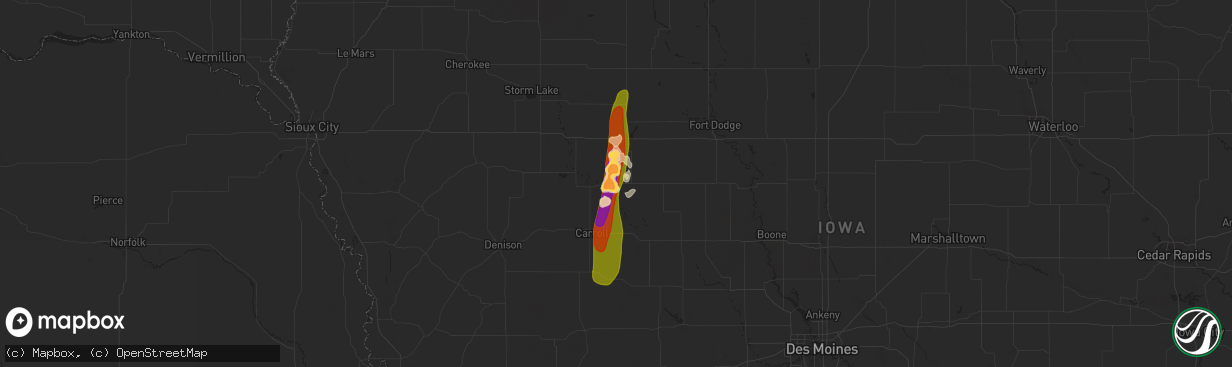 Hail map in Lake City, IA on May 10, 2015