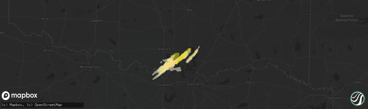 Hail map in Madill, OK on May 10, 2015