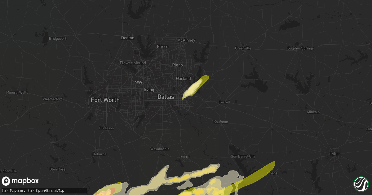 Hail map in Mesquite, TX on May 10, 2015