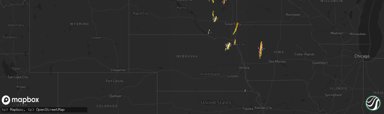 Hail map in Nebraska on May 10, 2015