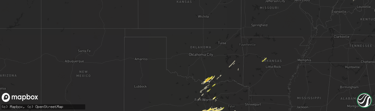 Hail map in Oklahoma on May 10, 2015