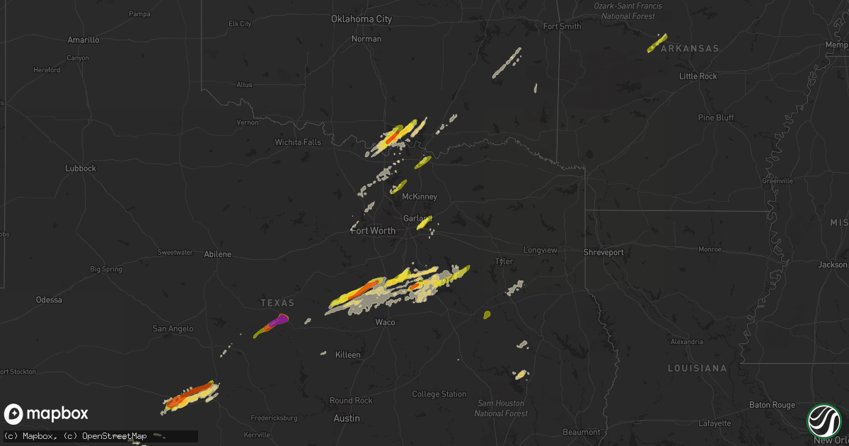 Hail map on May 10, 2015
