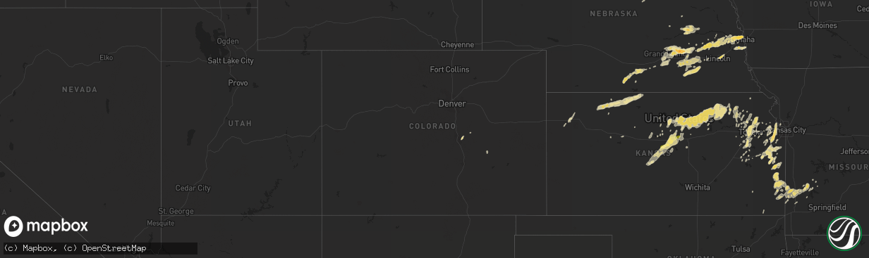 Hail map in Colorado on May 10, 2016