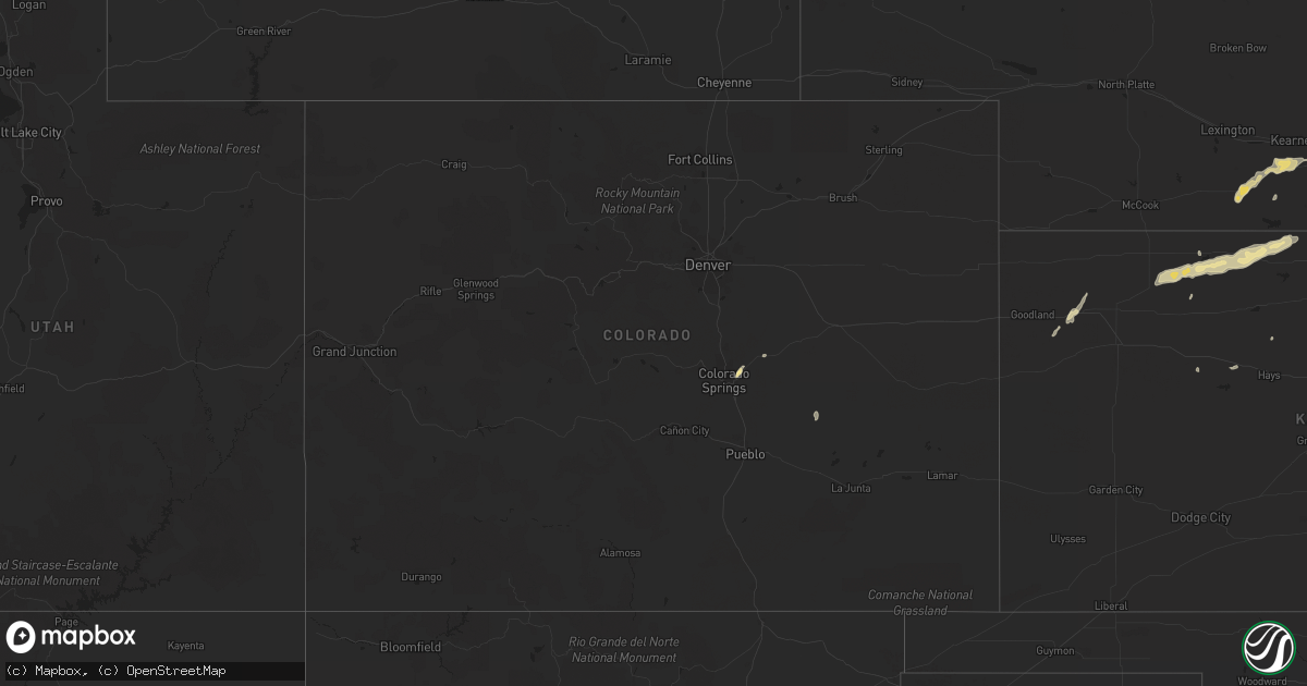 Hail map in Colorado on May 10, 2016
