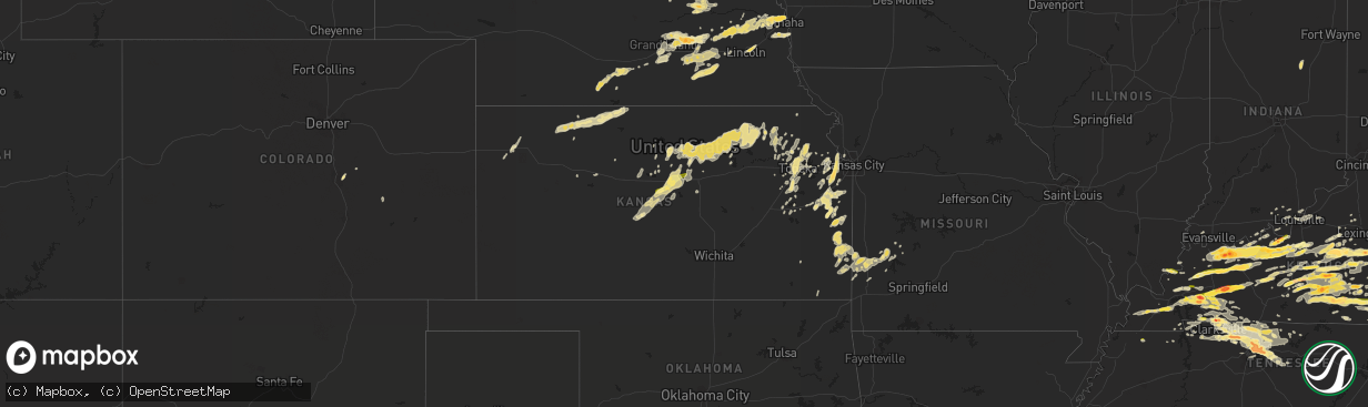 Hail map in Kansas on May 10, 2016