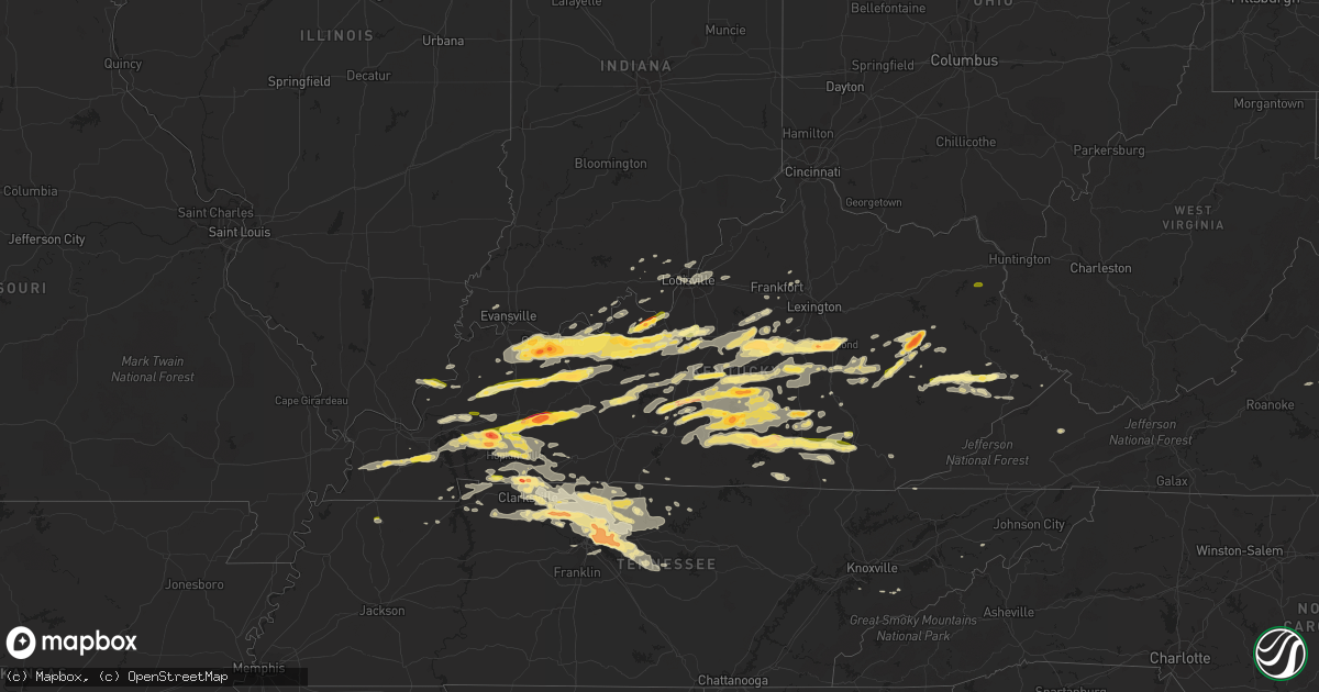 Hail map in Kentucky on May 10, 2016