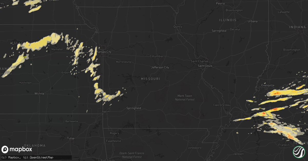 Hail map in Missouri on May 10, 2016