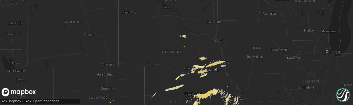 Hail map in Nebraska on May 10, 2016