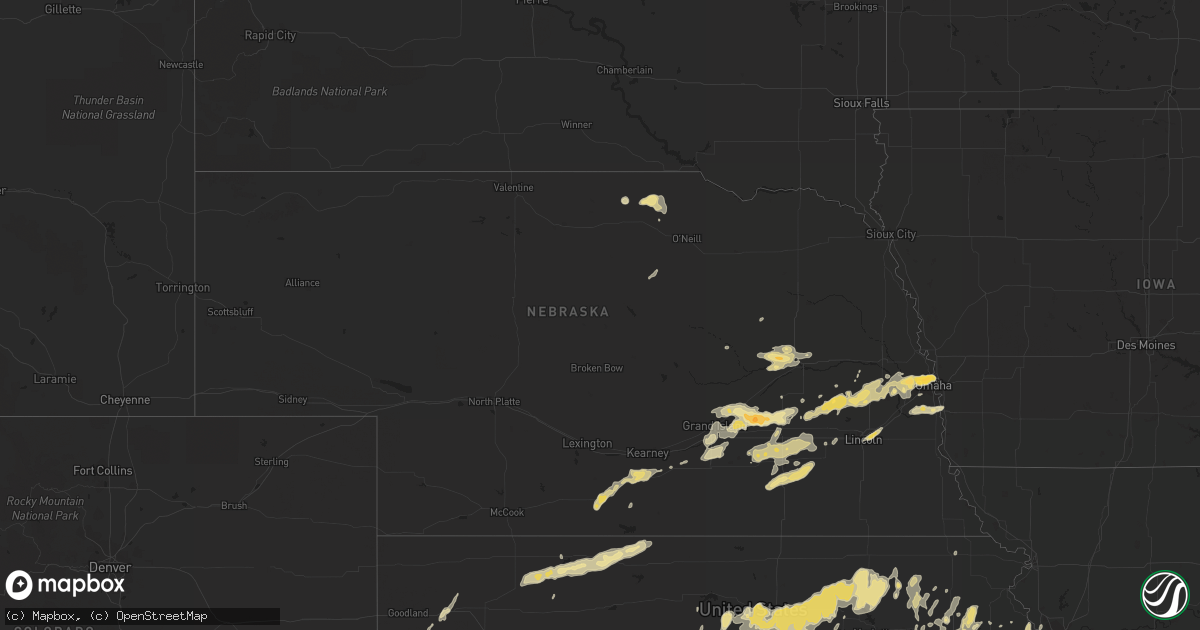 Hail map in Nebraska on May 10, 2016