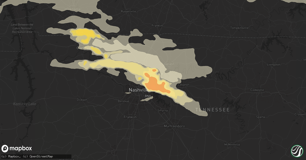 Hail map in Old Hickory, TN on May 10, 2016