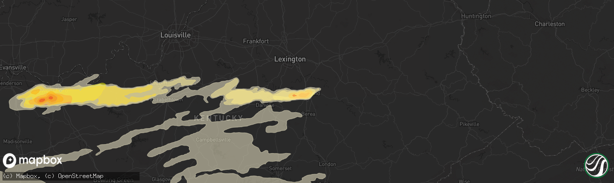 Hail map in Richmond, KY on May 10, 2016